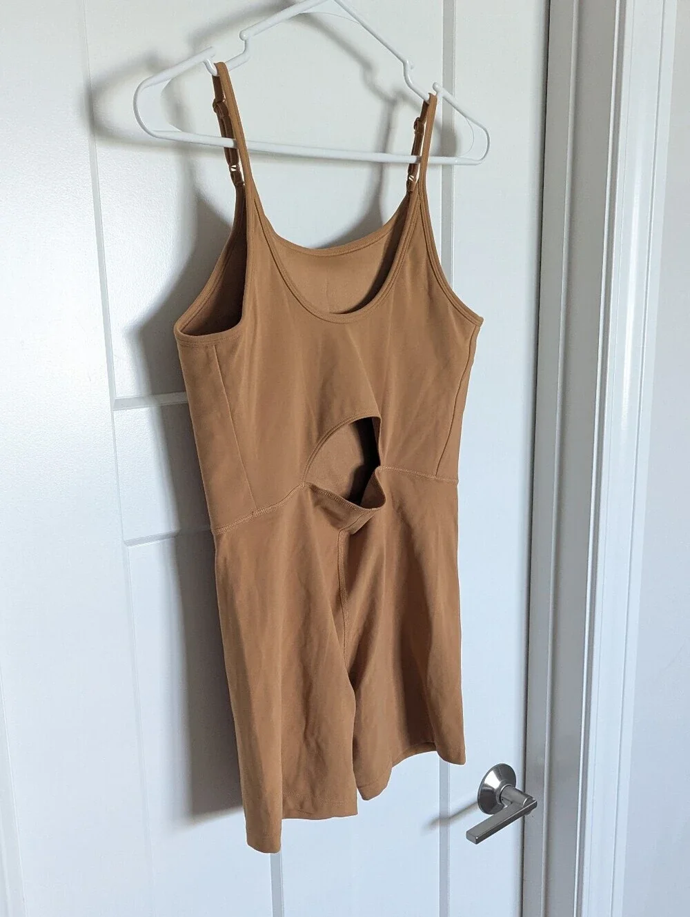 Nike One Dri-Fit One Piece Romper - Flax Tan - Dance Gymnastics Unitard sz XL